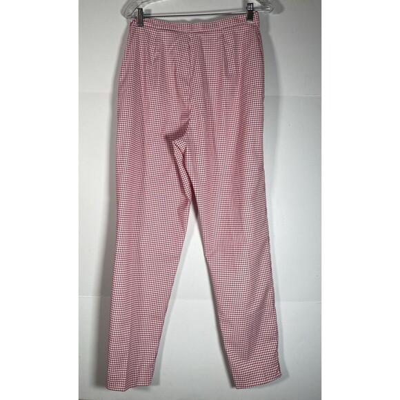 COMPAGNIE INTERNATIONALE EXPRESS Pants 11/12 Vintage 80s 90s Red White Plaid - Picture 4 of 10